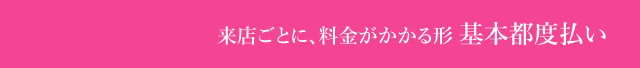 来店ごとに、料金がかかる形 基本都度払い